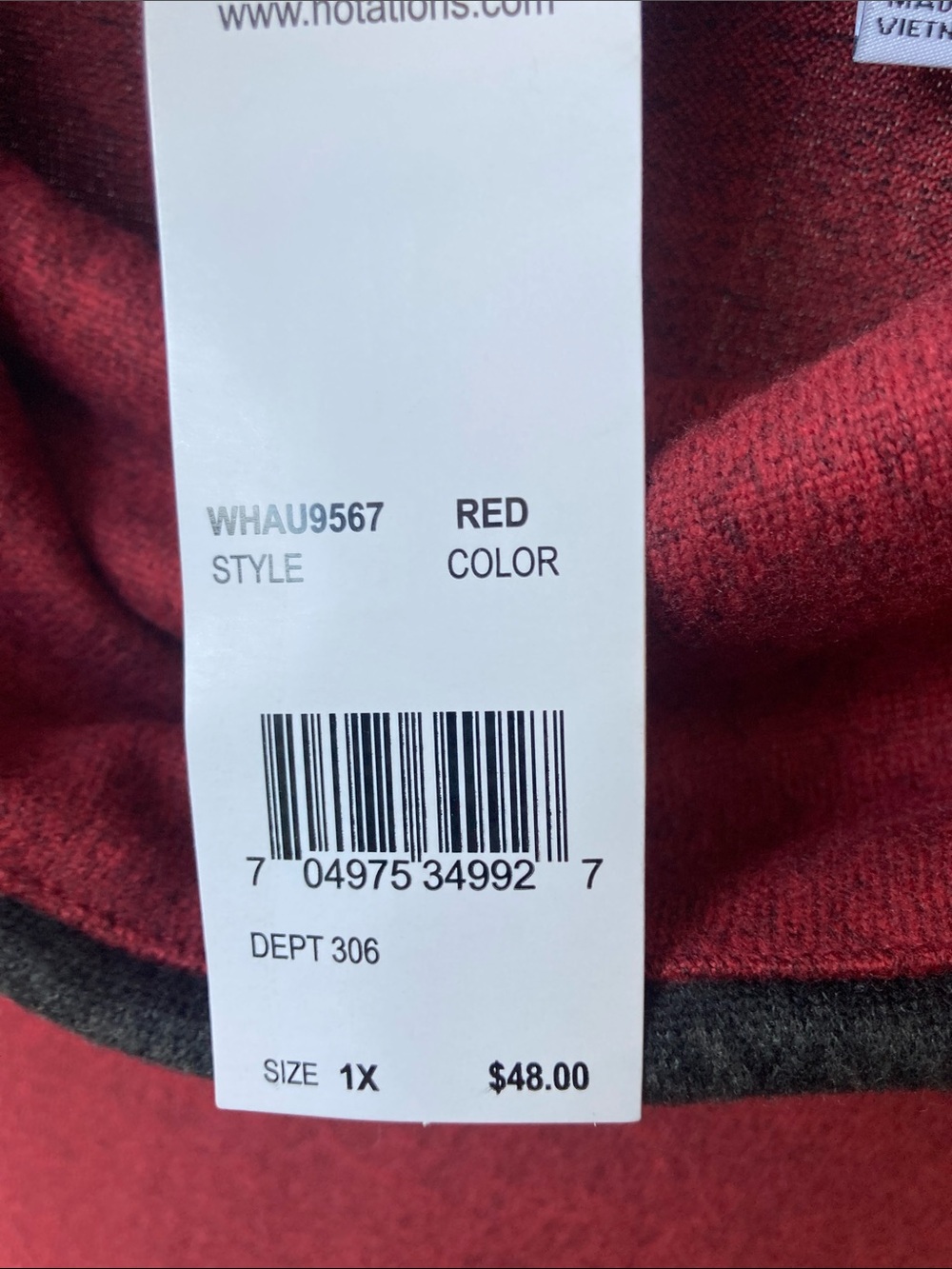 NY Collection a red and gray Heathered top 1X - Picture 11 of 17